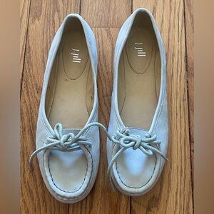 Women's‎ J. Jill White Ivory Suede Mocs Slip On Flats Size 7.5